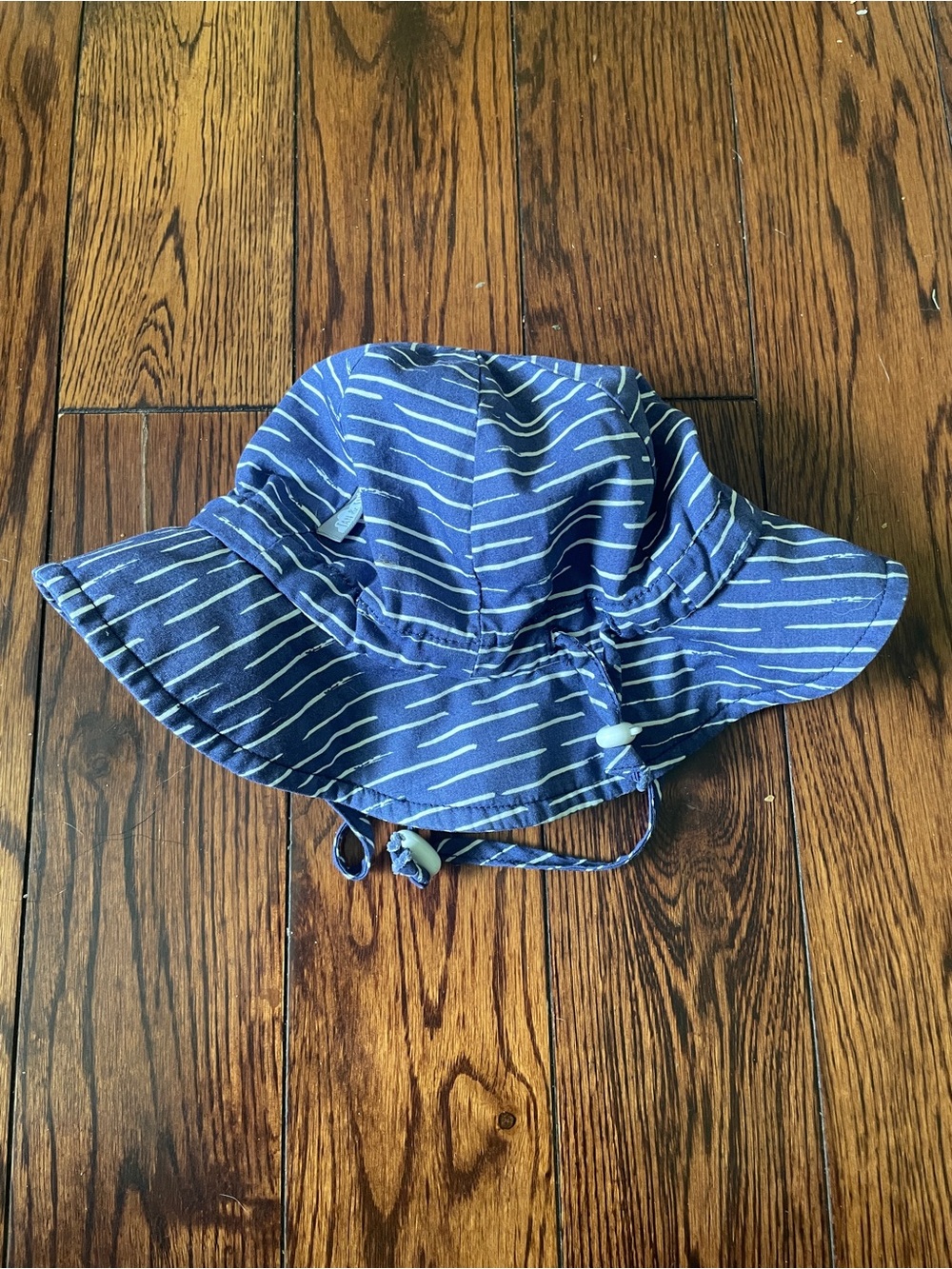 Jan & Jul Navy Cotton Striped Bucket Hat - Size S
